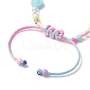 Adjustable Candy Color Heart Acrylic Braided Kid Beaded Bracelets for Girls BJEW-JB10221-4