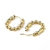 Ion Plating(IP) 304 Stainless Steel Round Beaded Hoop Earrings for Women EJEW-I284-17G-2