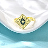 Brass Enamel Adjustable Rings for Women RJEW-S399-15G-1