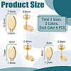 36Pcs 6 Styles 201 Stainless Steel Stud Earring Findings with Hole EJEW-UN0002-41-3