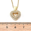 Heart 304 Stainless Steel Micro Pave Cubic Zirconia Pendant Necklaces for Women NJEW-D288-05G-3