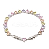 Platinum Tone Brass Micro Pave Cubic Zirconia Tennis Bracelets BJEW-B160-01P-01-5