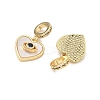 Brass Micro Pave Clear & Blue Cubic Zirconia European Dangle Charms KK-P345-35G-2