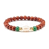 Natural Wood Round Beads Bracelets Set BJEW-JB07275-2