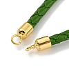 Leather Braided Cord Link Bracelets MAK-K022-01G-11-2