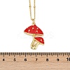 Brass FireBrick Enamel Pendant Necklaces for Women NJEW-U042-01B-G-3