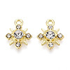 Rack Plating Alloy and Rhinestone Pendants PALLOY-T090-47KCG-1
