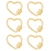 6Pcs Brass Screw Carabiner Lock Charms KK-HS0001-38-1