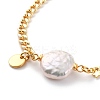 Natural Baroque Pearl Keshi Pearl Link Bracelets BJEW-JB05803-02-2