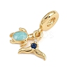 Brass Pave Blue Cubic Zirconia European Dangle Charms KK-N271-34G-2