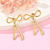 304 Stainless Steel Dangle Stud Earrings EJEW-I318-02G-02-3