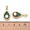304 Stainless Steel & Enamel & ABS Imitation Pearl Pendants STAS-T072-92A-G-3