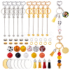 DIY Wood Sports Ball Beadable Keychain Jewelry Making Kits DIY-PH0023-91-1