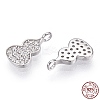 Rhodium Plated 925 Sterling Silver Micro Pave Cubic Zirconia Charms STER-T004-09P-1