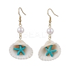 304 Stainless Steel Shell Shape Dangle Earrings EJEW-JE06269-4