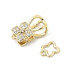 Brass Micro Pave Clear Cubic Zirconia Interlocking Clasps LS-KK-U059-16G-2
