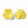 3-Petal Spray Painted Acrylic Bead Caps MACR-N007-01F-2