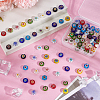 100Pcs Flat Round Handmade Millefiori Glass Beads LK-HY0001-02-4