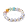 3Pcs Gemstone Disc Bead with Brass Finger Rings RJEW-JR00985-02-5