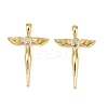 Brass Micro Pave Cubic Zirconia Pendants KK-S526-23G-1