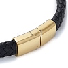 Men's Braided Black PU Leather Cord Bracelets BJEW-K243-61G-3