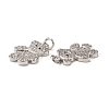 Brass Micro Pave Cubic Zirconia Bird Pendants KK-E068-VB309-3