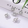 Flower Brass Micro Pave Cubic Zirconia Links LS-X-ZIRC-L054-09P-NR-6