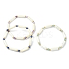 3Pcs 3 Style Natural Mixed Gemstone & White Shell Tube Beaded Stretch Bracelets Set BJEW-TA00430-1
