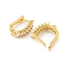 Rack Plating Brass Micro Pave Cubic Zirconia Hoop Earring Findings EJEW-C102-19G-2