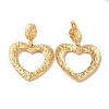 Textured Heart Ion Plating(IP) 304 Stainless Steel Stud Earrings for Women EJEW-L287-022G-2