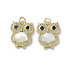 Brass Micro Pave Cubic Zirconia Pendants KK-G485-25C-G-1