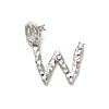 Rack Plating Brass Micro Pave Cubic Zirconia European Dangle Charms KK-L210-015P-W-1