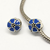 Alloy Enamel Flower Large Hole Style European Beads MPDL-R036-51F-1