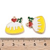 Light Gold Plated Alloy Enamel Pendants ENAM-M219-03KCG-3