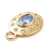 Eco-friendly Brass Micro Pave Cubic Zirconia Pendants KK-D079-23G-02-3