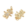 Brass Micro Pave Clear Cubic Zirconia Pendants CU-CBA9AFC-01G-15-2