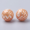 Printed Imitation Pearl Acrylic Beads X-MACR-R558-01B-2