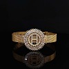 Brass Micro Pave Clear Cubic Zirconia Bangles for Women FS-WGA7409-08-1