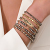 6Pcs 6 Styles Bohemian Style Alloy and Resin Synthetic Quartz Crystal Bracelet Sets FS-WG14188-02-1