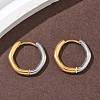 304 Stainless Steel Two Tone Hoop Earrings EJEW-P313-01B-G-1