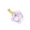 AB Color Plated Glass Pendants PALLOY-JF04596-01-4