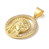 Rack Plating Brass Micro Pave Clear Cubic Zirconia Pendants KK-P267-14B-G-2