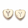 Brass Micro Pave Clear Cubic Zirconia Charms KK-N231-234Y-NF-2