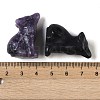 Natural Mixed Gemstone Carved Dog Figurines DJEW-M015-11-3