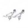 Anti-Tarnish Rhodium Plated 925 Sterling Silver Pendant Bails X-STER-L058-015P-1