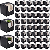 Cube Paper Cupcake Storage Boxes with Visible Window BAKE-WH0002-002C-1