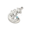 304 Stainless Steel Rhinestone Pendants STAS-L308-08P-2