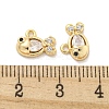 Brass Micro Pave Clear Cubic Zirconia Charms KK-Z044-30G-3