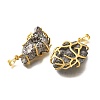 Electroplated Natural Druzy Agate Pendants G-K338-45G-07-2