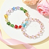 Butterfly & Faceted Round Glass Beaded Stretch Bracelets for Women BJEW-FS00002-4